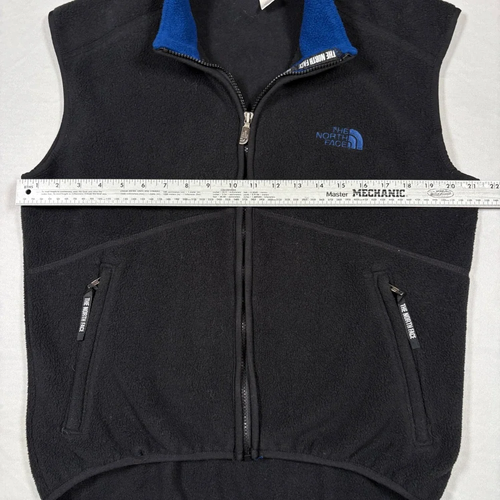 Vtg The North Face Denali Fleece Vest Mens M Black Blue Polartec Made in USA 90s